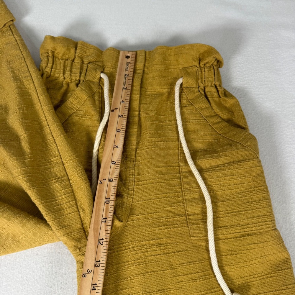 Sezane Wide Leg Pants Women 34 Mustard Yellow Cotton Coastal Boho Paperbag Waist - Picture 7 of 10